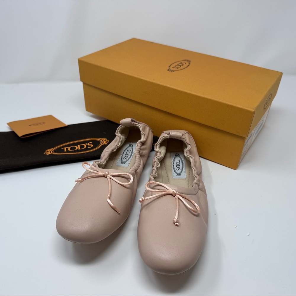 Tod’s Pink Leather Ballet Flats | Size 36.5 | NIB